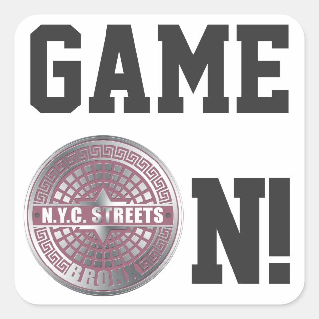 Manhole Covers Bronx Quadratischer Aufkleber (Vorderseite)