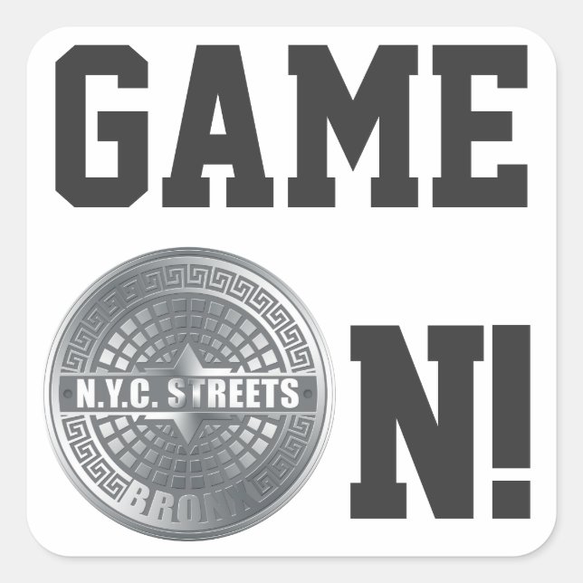 Manhole Covers Bronx Quadratischer Aufkleber (Vorderseite)