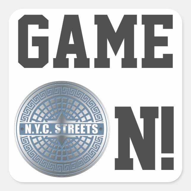 Manhole Covers NYC Quadratischer Aufkleber (Vorderseite)