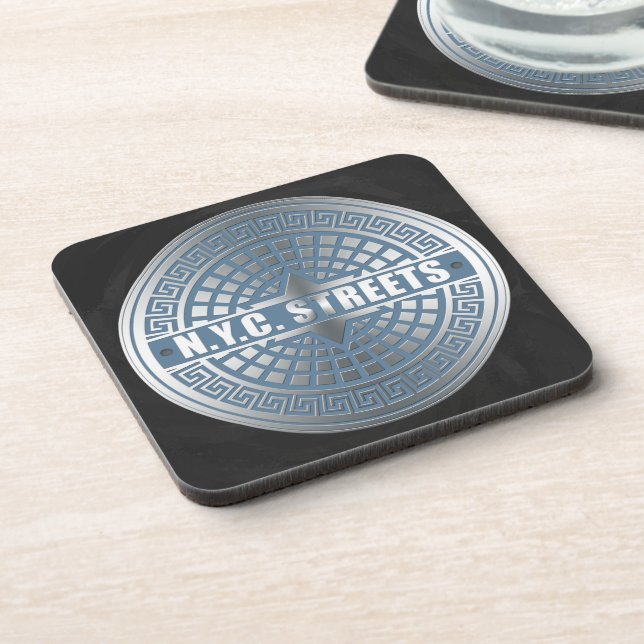 Manhole Covers NYC Untersetzer (Linke Seite)