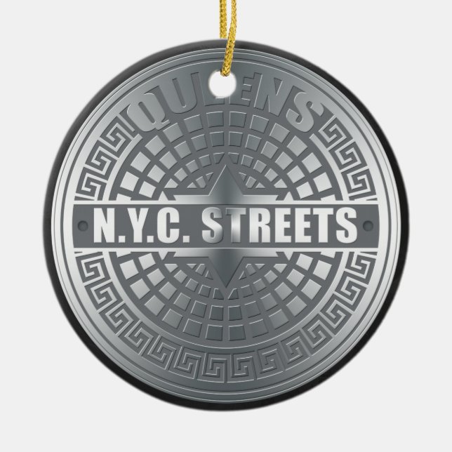 Manhole Covers Queens Keramik Ornament (Vorne)