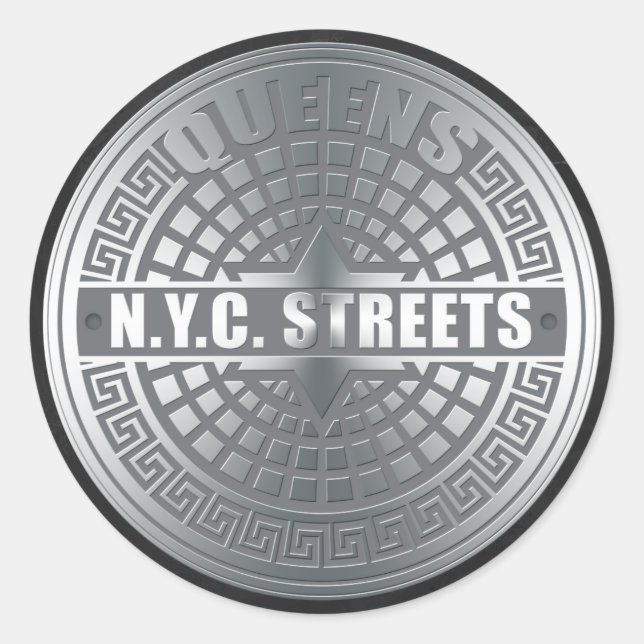 Manhole Covers Queens Runder Aufkleber (Vorderseite)