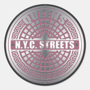 Manhole Covers Queens Runder Aufkleber