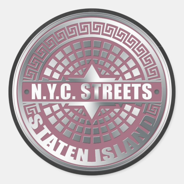 Manhole Covers Staten Island Runder Aufkleber (Vorderseite)