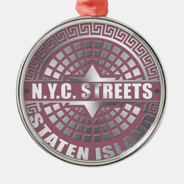 Manhole Covers Staten Island Silbernes Ornament (Vorne)