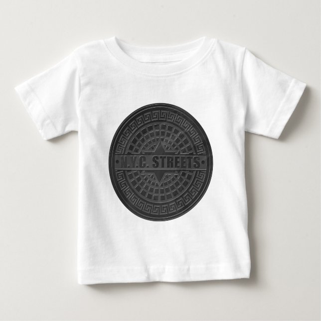 Manhole deckt schwarzen Marmor ab Baby T-shirt (Vorderseite)