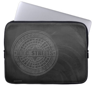 Manhole deckt schwarzen Marmor ab Laptopschutzhülle