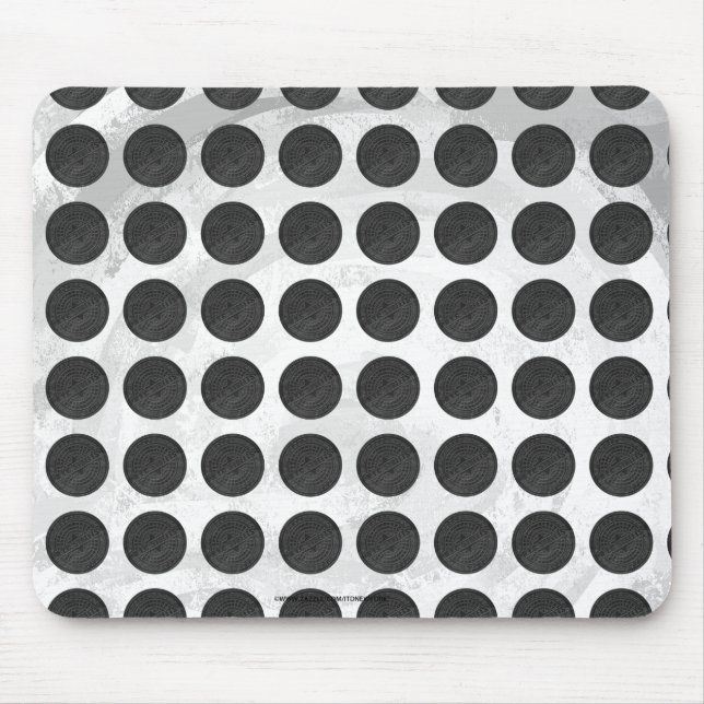 Manhole deckt schwarzen Marmor ab Mousepad (Vorne)