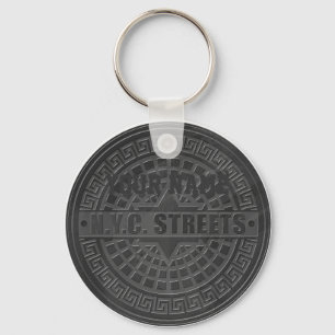 Manhole deckt schwarzen Marmor ab Schlüsselanhänger