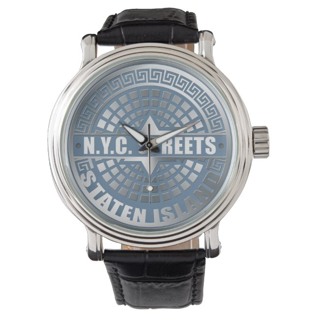 Manhole Staten Island Blue Armbanduhr (Vorderseite)