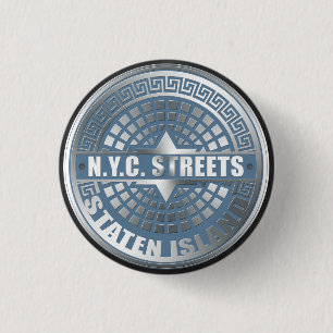 Manhole Staten Island Blue Button