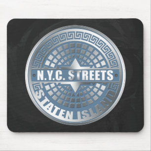 Manhole Staten Island Blue Mousepad