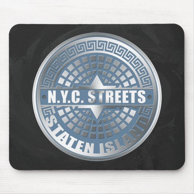 Manhole Staten Island Blue Mousepad (Vorne)