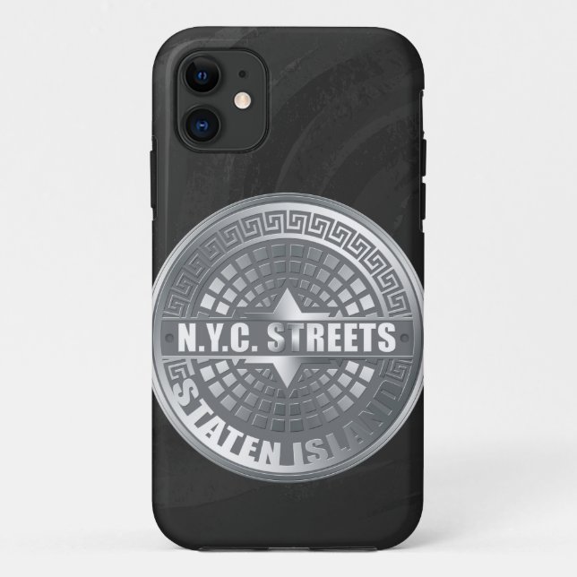 Manhole Staten Island Gray Case-Mate iPhone Hülle (Rückseite)