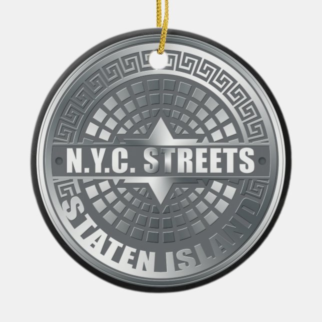 Manhole Staten Island Gray Keramik Ornament (Vorne)