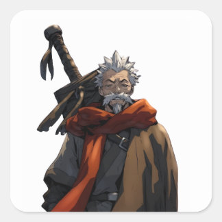 Manhwa alte Männer Quadratischer Aufkleber