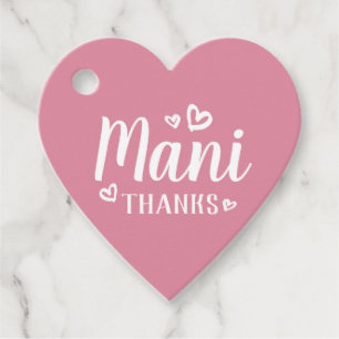 Mani Dank Rose Pink Hearts Liebe Baby Dusche Geschenkanhänger