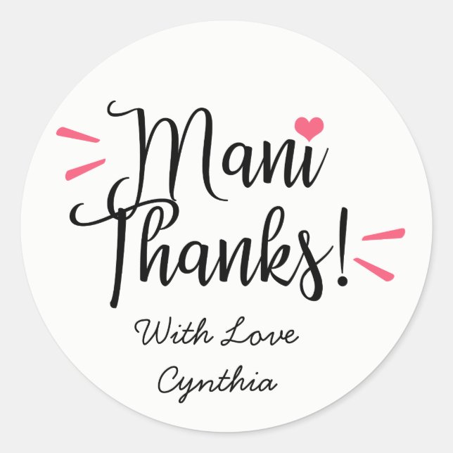 Mani Danke Labels Stickers (Vorderseite)