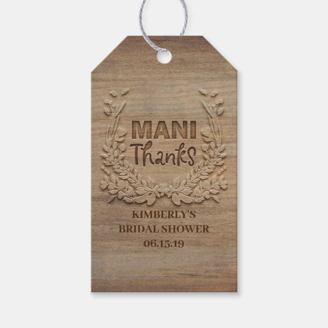 Mani Danke Rustic Vielen Dank Geschenkanhänger (Vorderseite)