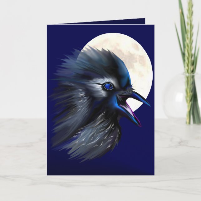 Manic Raven mit Moon Card Karte (Vorderseite)