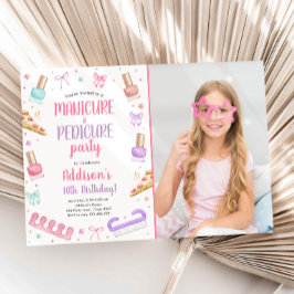 Manicure and Pedicure Bow Mani-Pedi Party Birthday Einladung