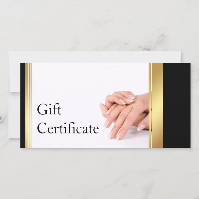 Manicure Nail Salon Geschenkgutschein Einfach Weiß Dankeskarte (Vorderseite)