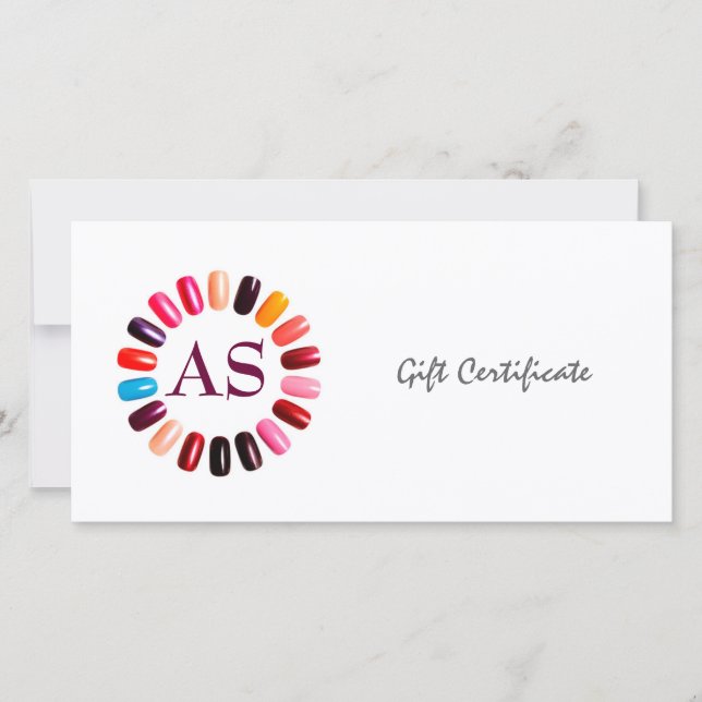 Manicure Nail Salon Geschenkgutschein Einfach Weiß Dankeskarte (Vorderseite)