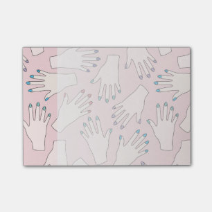Manicured Handnagel-Studio-Rosa-Pastell-Muster Post-it Klebezettel