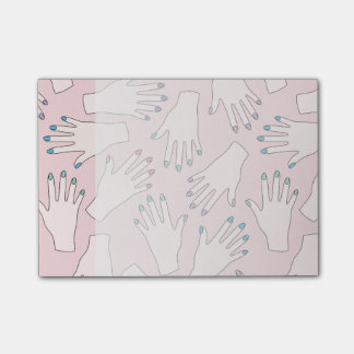 Manicured Handnagel-Studio-Rosa-Pastell-Muster Post-it Klebezettel