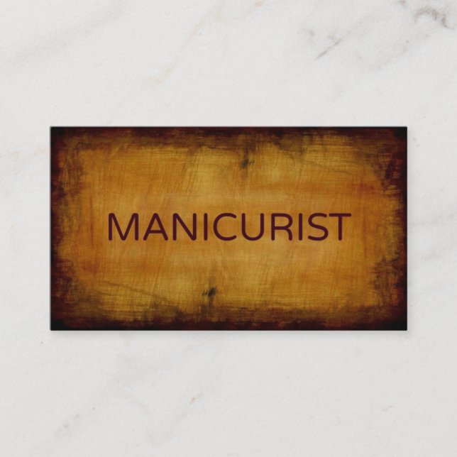 Manicurist Antique Brushed Business Card Visitenkarte (Vorderseite)