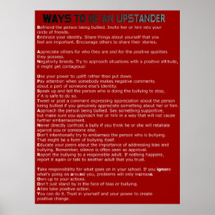 Manières d'être une affiche d'Upstander