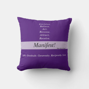 Manifest! 16x16 zweiseitiges Throw-Kissen -Lila v5 Kissen