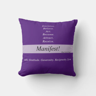 Manifest! 16x16 zweiseitiges Throw-Kissen -Lila v5 Kissen