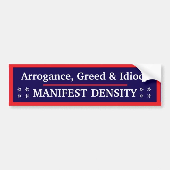 Manifest Density Bumper Sticker Autoaufkleber (Vorne)