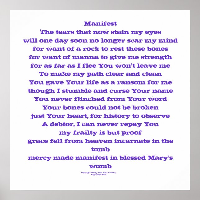Manifest (Gebet) Poster (Vorne)