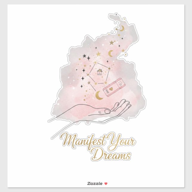 Manifest Your Dreams Sticker - Celestial Boho  (Feuille)