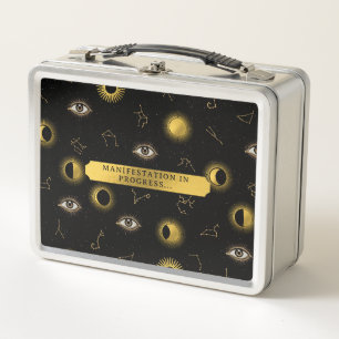 Manifestation Celestial Sun & Moon Zodiac Eye Metall Brotdose