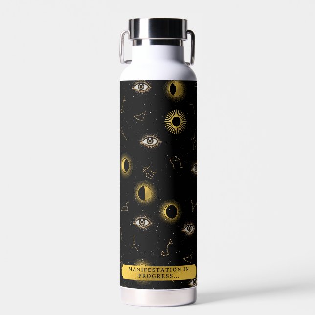 Manifestation Celestial Sun & Moon Zodiac Eye Trinkflasche (Vorne)