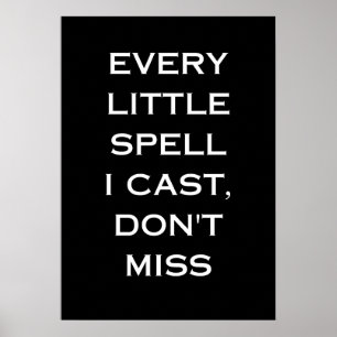 Manifestation Magic Schwarzes Zitat, Minimalistisc Poster