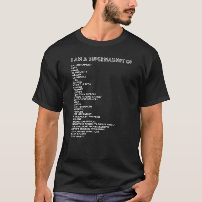 Manifestation Positive Affirmation Luck Law of Att T-Shirt (Vorderseite)