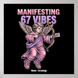 Manifesting 67 Vibes Streetwear Cupid Vintage 90er Poster