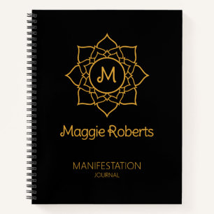 Manifesting Journal Black/Gold, Gesetz der Anziehu Notizbuch