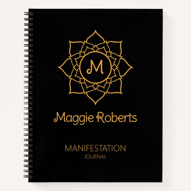 Manifesting Journal Black/Gold, Gesetz der Anziehu Notizbuch (Vorderseite)