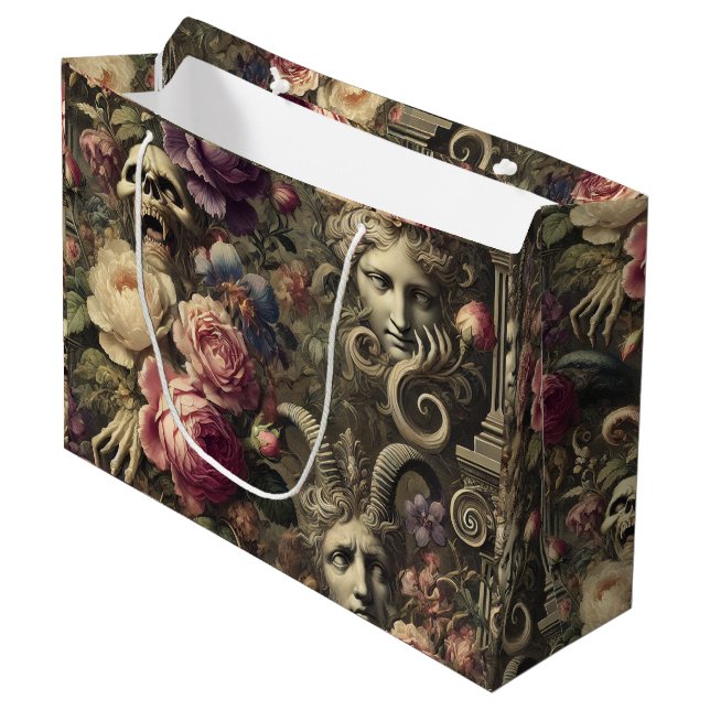 Manifesting Mythos - Gotik Viktorianisch Große Geschenktüte (Vorderseite Schrägansicht)