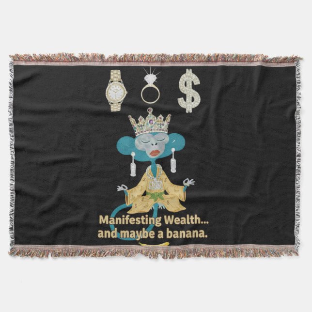 Manifesting Wealth Monkey zen art  Decke (Vorderseite)