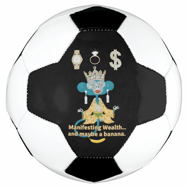 Manifesting Wealth Monkey zen art  Fußball (Vorderseite)