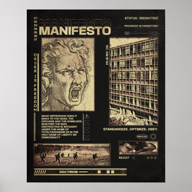 Manifesto - Brutalist Design Poster (Vorne)