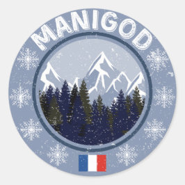 Manigod Skistation Runder Aufkleber