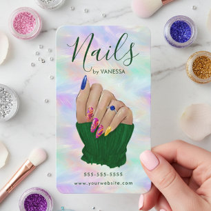 Maniküre-Künstlerin Stilvolles Nagelstudio Chic Op Visitenkarte