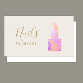 Maniküre Nail Salon Pink Glitzer Business Card Visitenkarte